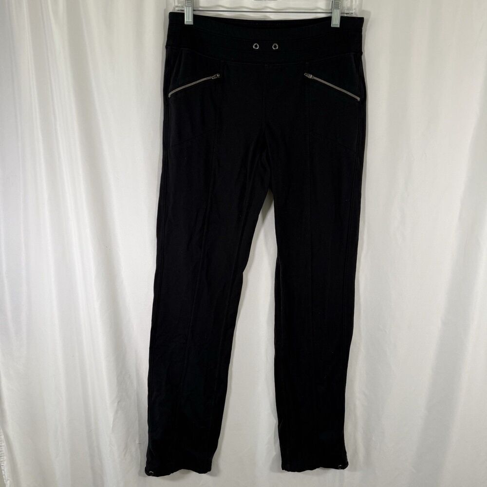 Athleta Pants Women's Small Black Pull On Stretch Zip Pockets Drawstring Ankle